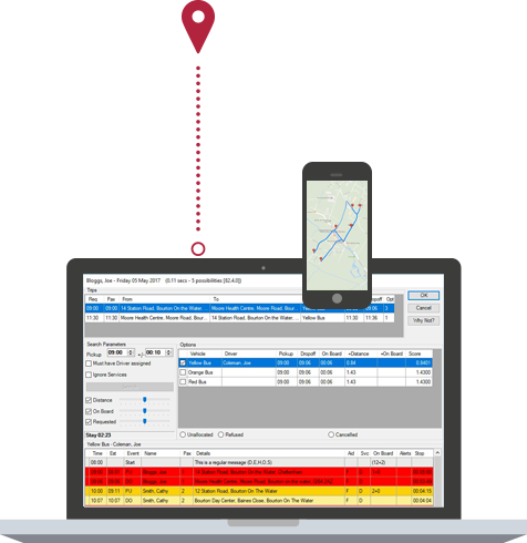laptop and phone demonstrating software